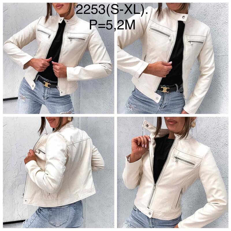 Kurtki damskie skórzana Roz S-XL, 1 Kolor Paczka 5 szt 1